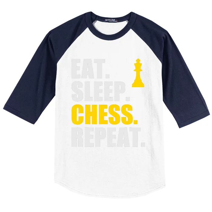 Eat Sleep Chess Repeat Perfect Chess Gift Baseball Sleeve Shirt