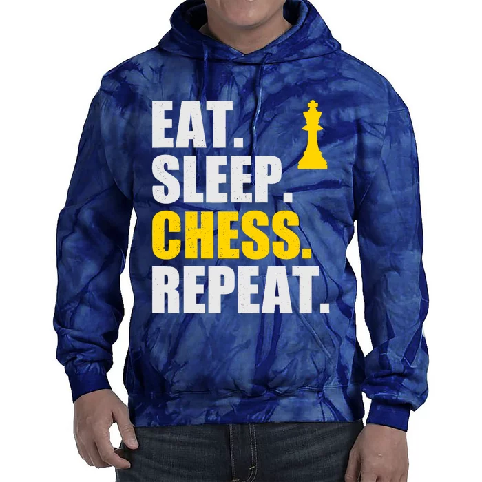 Eat Sleep Chess Repeat Perfect Chess Gift Tie Dye Hoodie