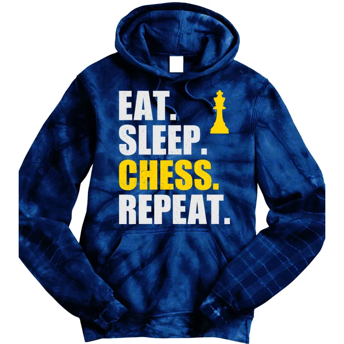 Eat Sleep Chess Repeat Perfect Chess Gift Tie Dye Hoodie