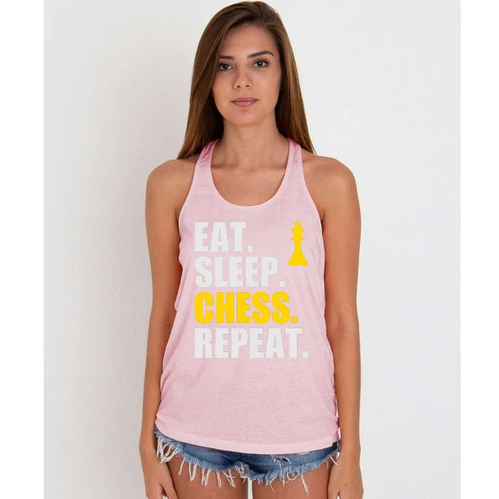 Eat Sleep Chess Repeat Perfect Chess Gift Women's Knotted Racerback Tank