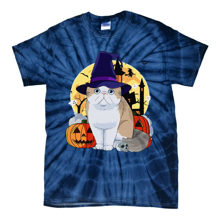 Exotic Shorthair Cute Cat Halloween Witch Pumpkin Tie-Dye T-Shirt