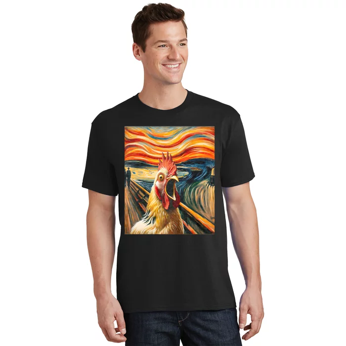 Expressionist Scream Chicken Lovers | Artistic Chicken T-Shirt