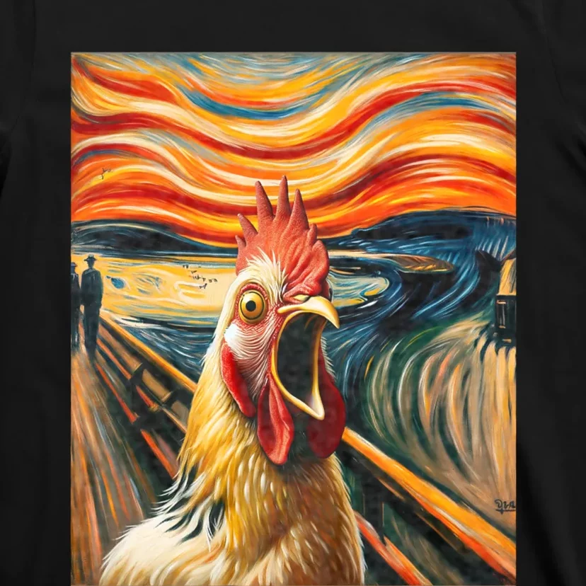 Expressionist Scream Chicken Lovers | Artistic Chicken T-Shirt