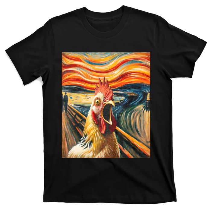 Expressionist Scream Chicken Lovers | Artistic Chicken T-Shirt