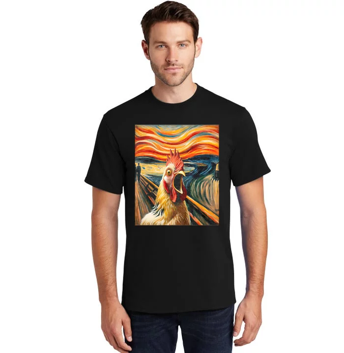 Expressionist Scream Chicken Lovers | Artistic Chicken Tall T-Shirt