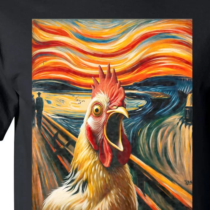 Expressionist Scream Chicken Lovers | Artistic Chicken Tall T-Shirt