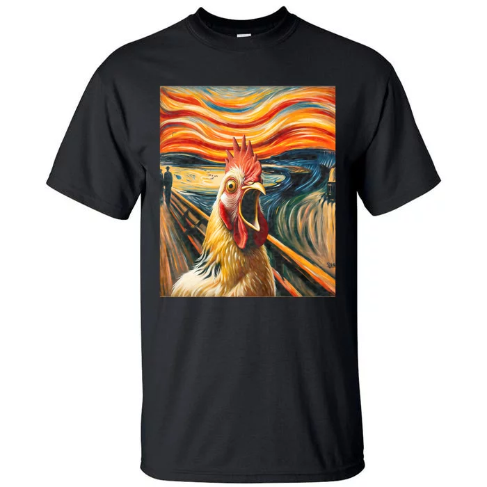 Expressionist Scream Chicken Lovers | Artistic Chicken Tall T-Shirt