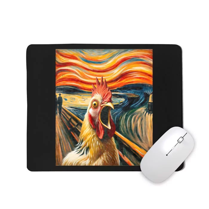 Expressionist Scream Chicken Lovers | Artistic Chicken Mousepad