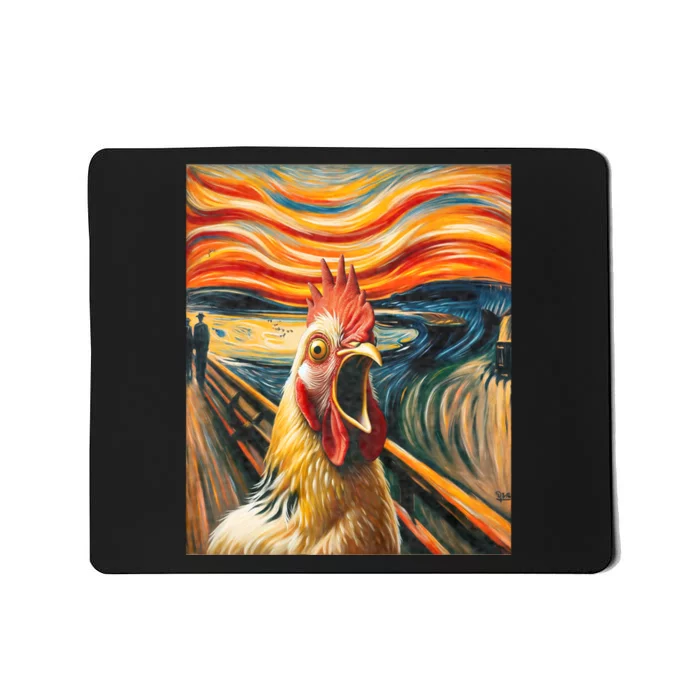 Expressionist Scream Chicken Lovers | Artistic Chicken Mousepad