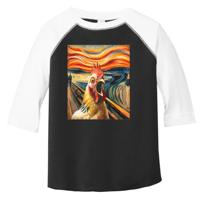 Expressionist Scream Chicken Lovers | Artistic Chicken Toddler Fine Jersey T-Shirt