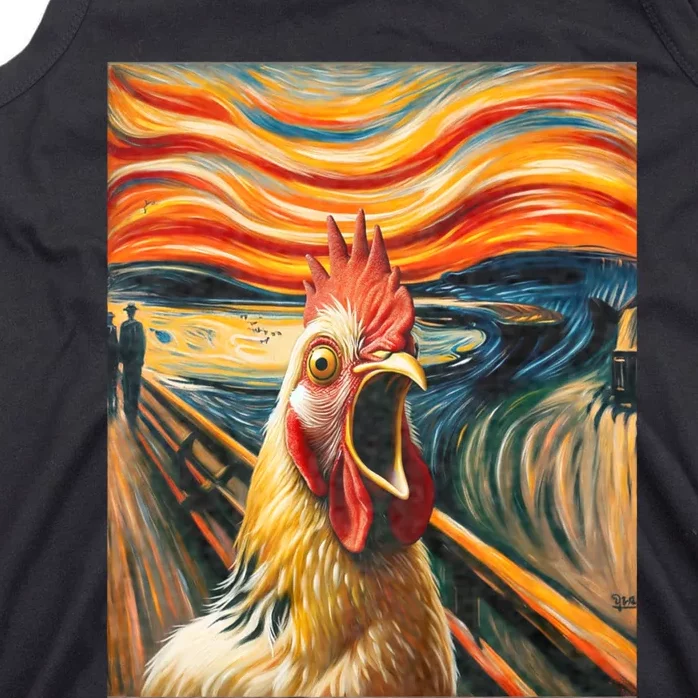 Expressionist Scream Chicken Lovers | Artistic Chicken Tank Top