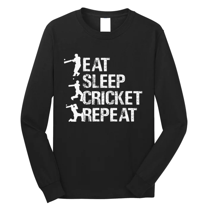 Eat Sleep Cricket Repeat Gift Sports Long Sleeve Shirt