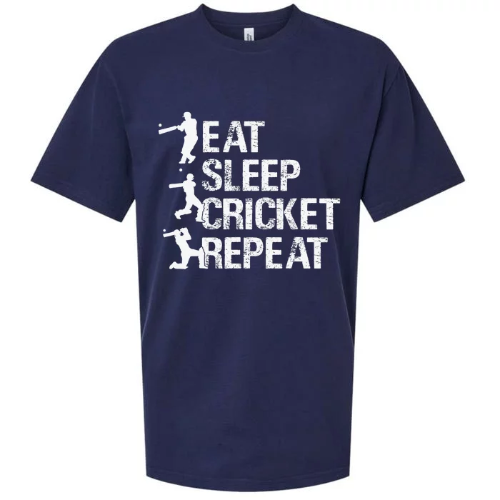 Eat Sleep Cricket Repeat Gift Sports Sueded Cloud Jersey T-Shirt