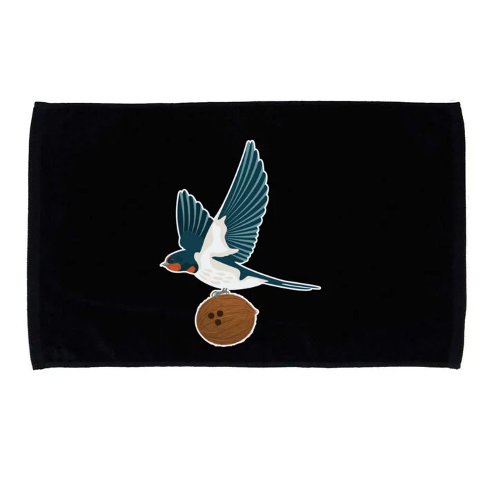 European Swallow Carrying A Coconut Holy Grail Great Gift Microfiber Hand Towel