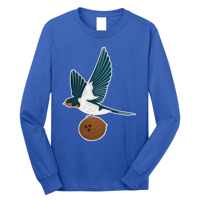 European Swallow Carrying A Coconut Holy Grail Great Gift Long Sleeve Shirt