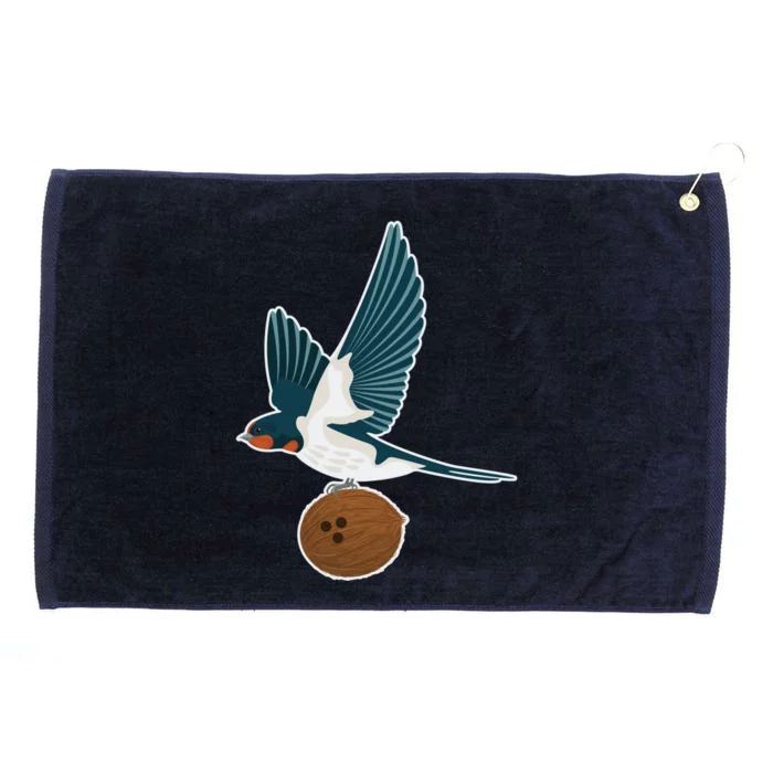 European Swallow Carrying A Coconut Holy Grail Great Gift Grommeted Golf Towel