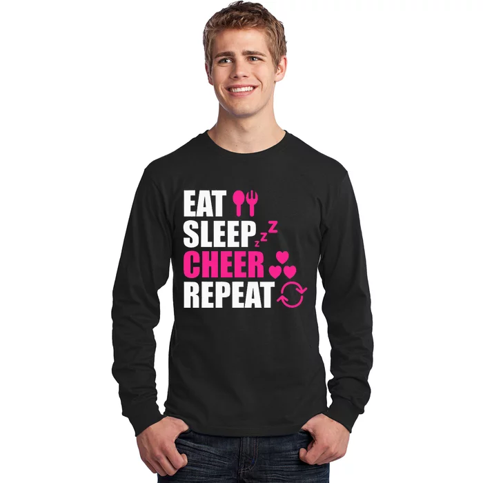 Eat Sleep Cheer Repeat vintage Cheering Squad Long Sleeve Shirt