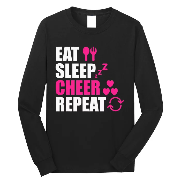 Eat Sleep Cheer Repeat vintage Cheering Squad Long Sleeve Shirt