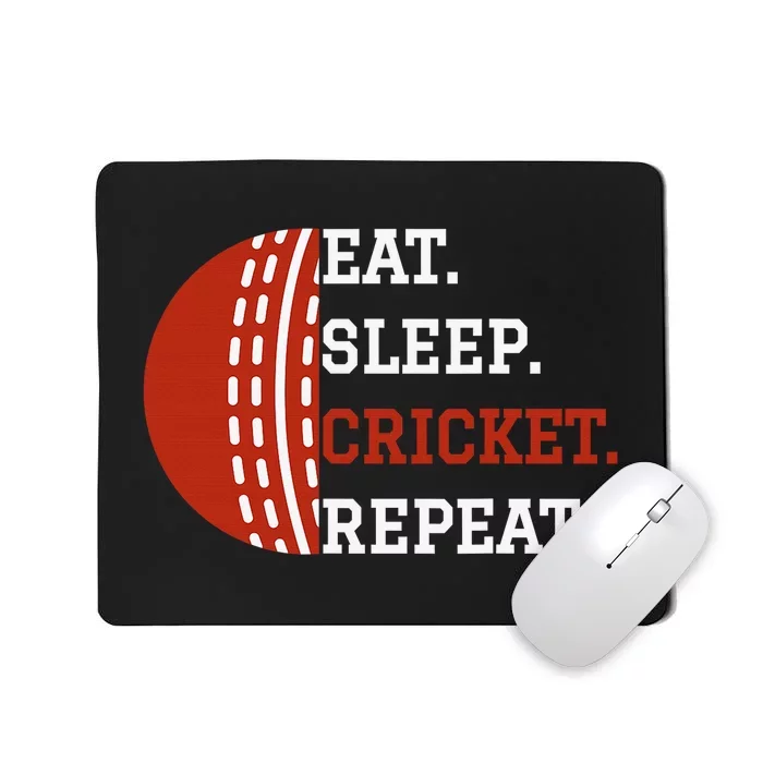 Eat Sleep Cricket Repeat Player Lover Fan Funny Mousepad