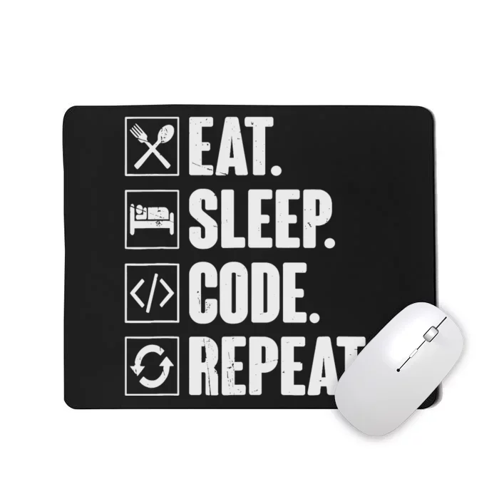 Eat Sleep Code Repeat Funny Coding Coder Programmer Mousepad