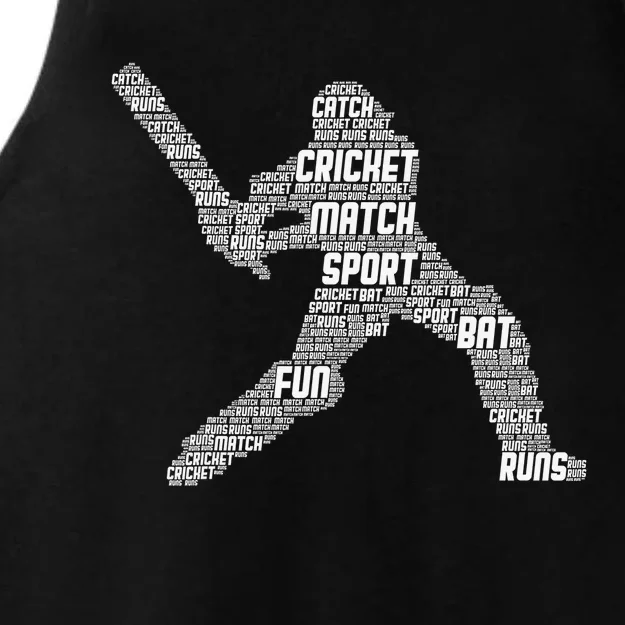 Eat Sleep Cricket Repeat Retro Cricket Ladies Tri-Blend Wicking Tank