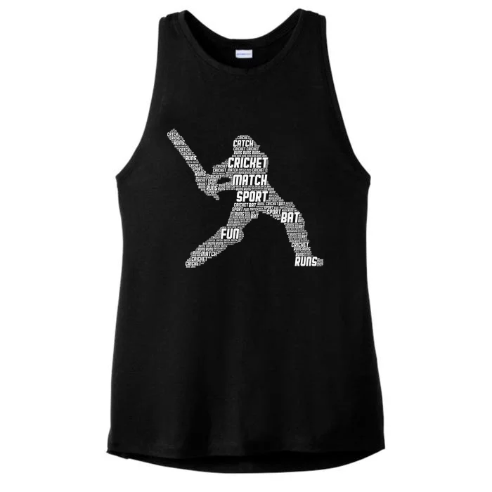 Eat Sleep Cricket Repeat Retro Cricket Ladies Tri-Blend Wicking Tank