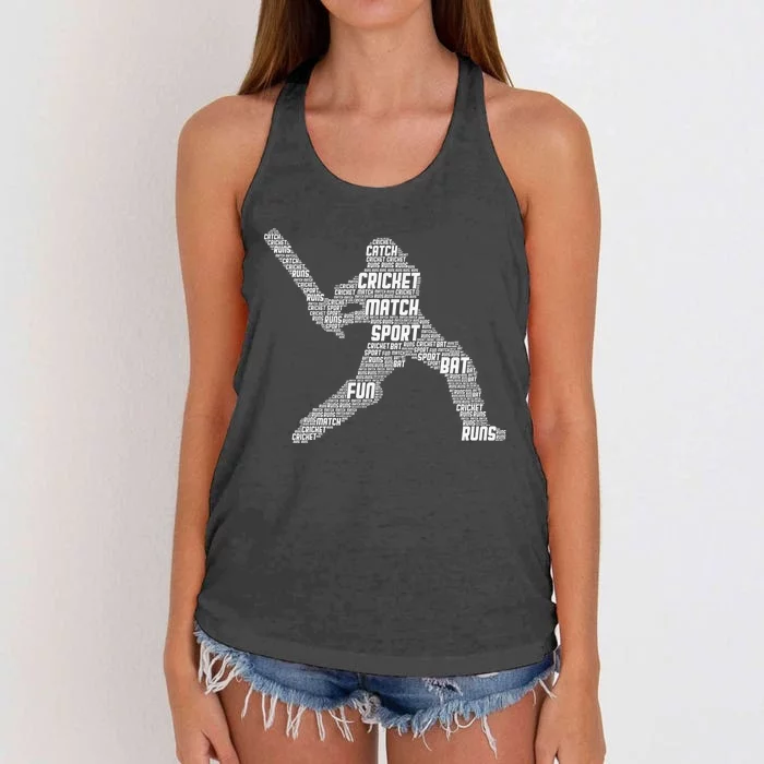 Eat Sleep Cricket Repeat Retro Cricket Women's Knotted Racerback Tank