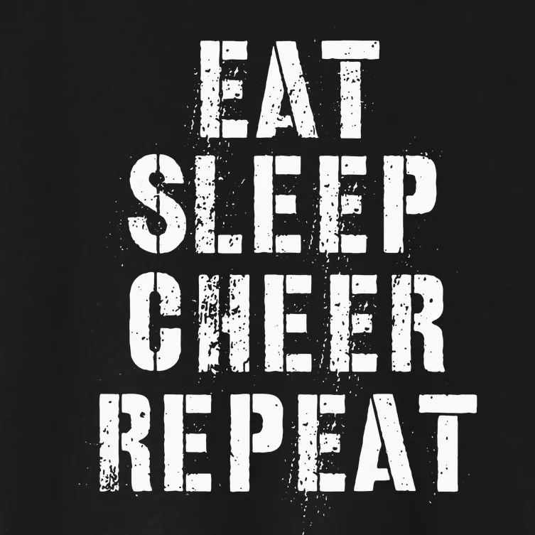 Eat Sleep Cheer Repeat Cheerleading Team Cheerleader Squad Women's Crop Top Tee