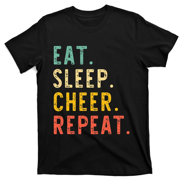 Eat Sleep Cheer Repeat Cheerleading Cheerleader Vintage T-Shirt