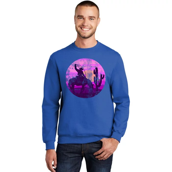 Equestrian Sports Cow Western Riding Horse Lover Cow Meaningful Gift Tall Sweatshirt