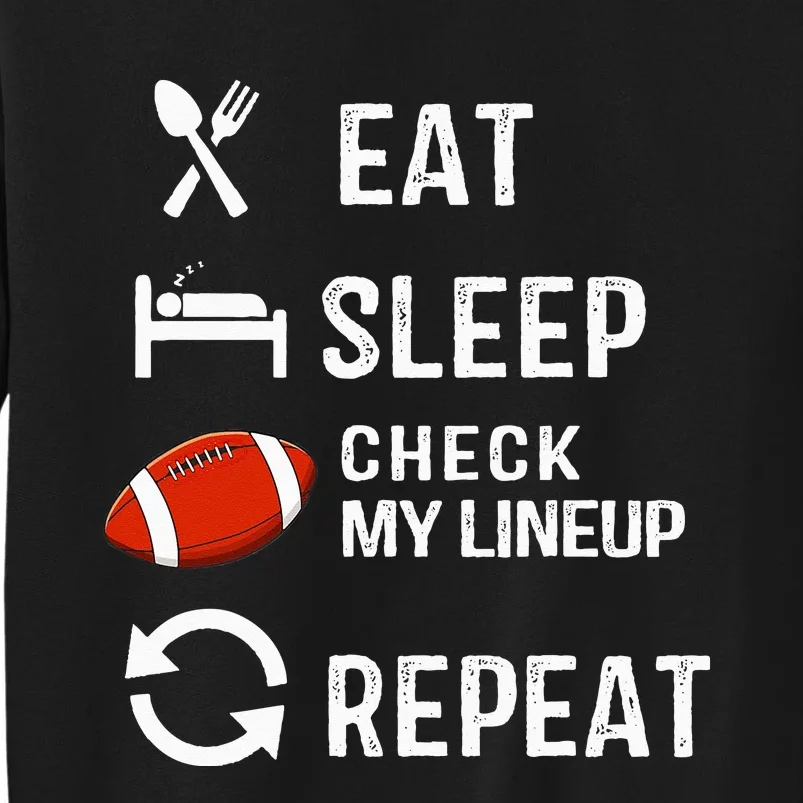 Eat Sleep Check My Lineup Repeat Retro Fantasy Football Sweatshirt