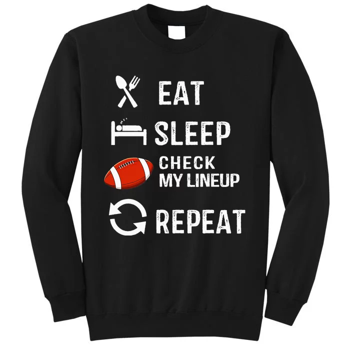 Eat Sleep Check My Lineup Repeat Retro Fantasy Football Sweatshirt