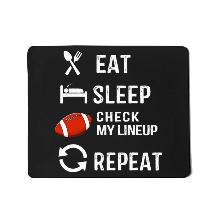 Eat Sleep Check My Lineup Repeat Retro Fantasy Football Mousepad