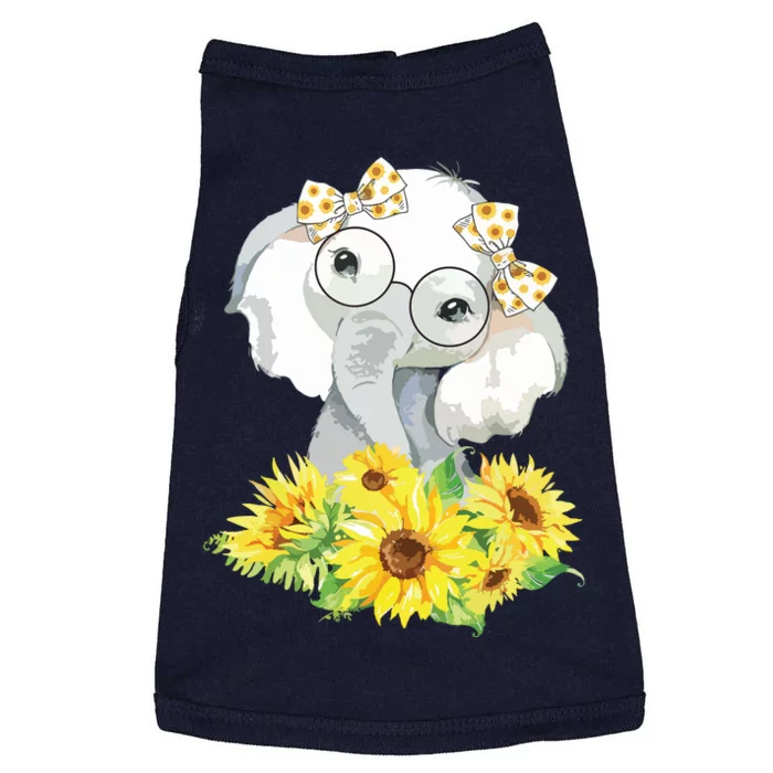 Elephant Sunflower Cute Elephant Love Sunflower Doggie Tank