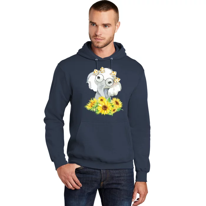 Elephant Sunflower Cute Elephant Love Sunflower Hoodie