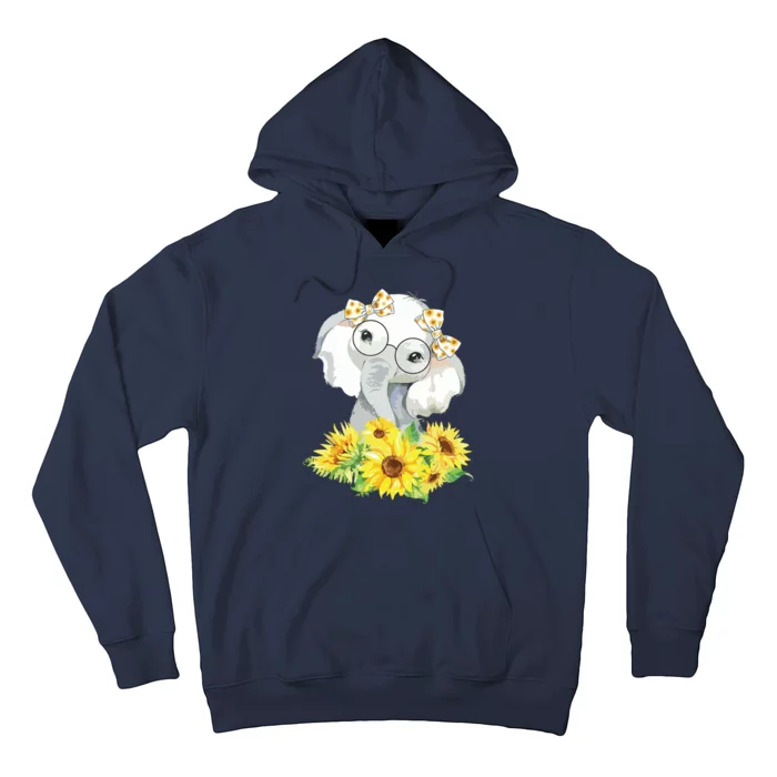 Elephant Sunflower Cute Elephant Love Sunflower Hoodie