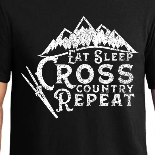 Eat Sleep Cross Country Repeat Xc Skiing CrossCountry Ski Gift Pajama Set