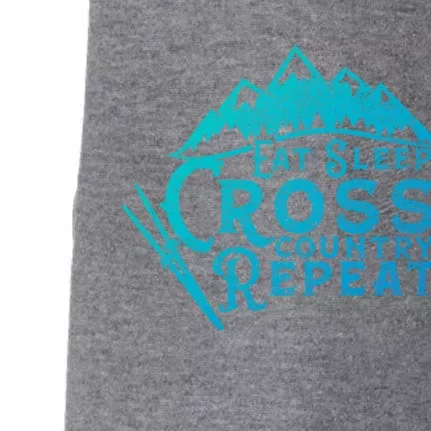 Eat Sleep Cross Country Repeat Xc Skiing CrossCountry Ski Gift Doggie 3-End Fleece Hoodie