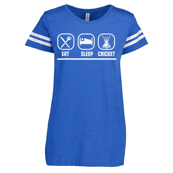 Eat Sleep Cricket Repeat Vintage Style Cricket Coach Player Enza Ladies Jersey Football T-Shirt