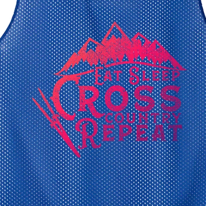 Eat Sleep Cross Country Repeat Xc Skiing CrossCountry Ski Gift Mesh Reversible Basketball Jersey Tank