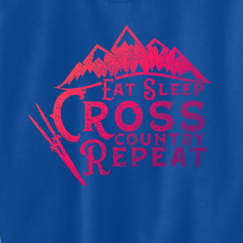 Eat Sleep Cross Country Repeat Xc Skiing CrossCountry Ski Gift Kids Sweatshirt