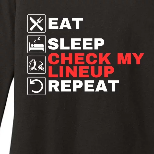 Eat Sleep Check My Lineup Repeat Fantasy Football Design Fantasy Football Guru Womens CVC Long Sleeve Shirt