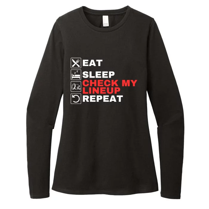 Eat Sleep Check My Lineup Repeat Fantasy Football Design Fantasy Football Guru Womens CVC Long Sleeve Shirt