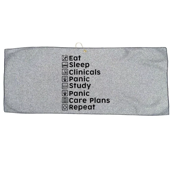 Eat Sleep Clinicals Panic Study Repeat Nurse Cute Gift Large Microfiber Waffle Golf Towel