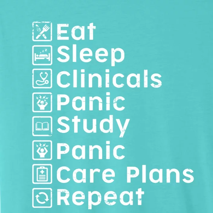 Eat Sleep Clinicals Panic Study Repeat Nurse Cute Gift ChromaSoft Performance T-Shirt