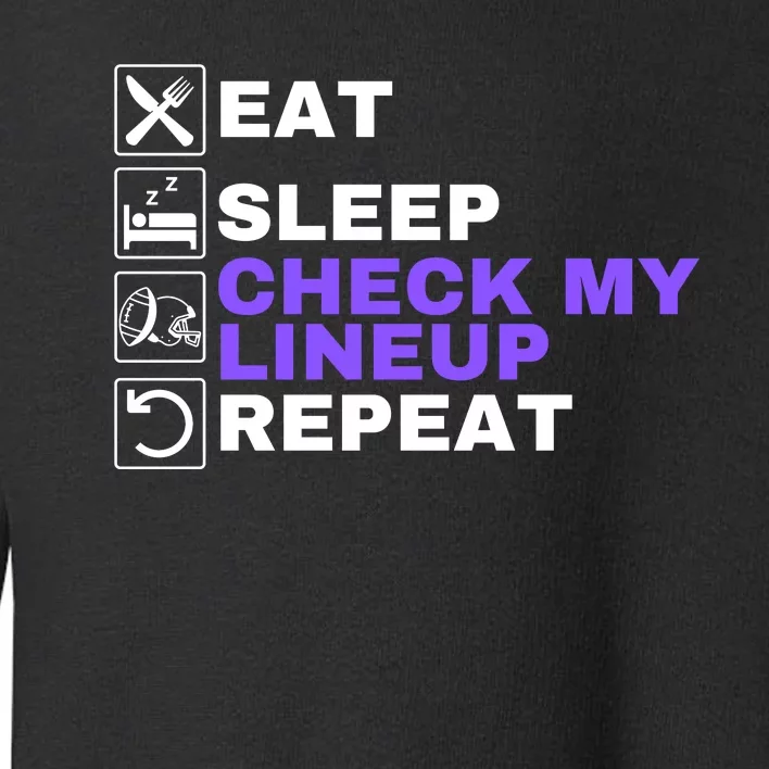 Eat Sleep Check My Lineup Repeat Fantasy Football Design Fantasy Football Wizard Toddler Sweatshirt