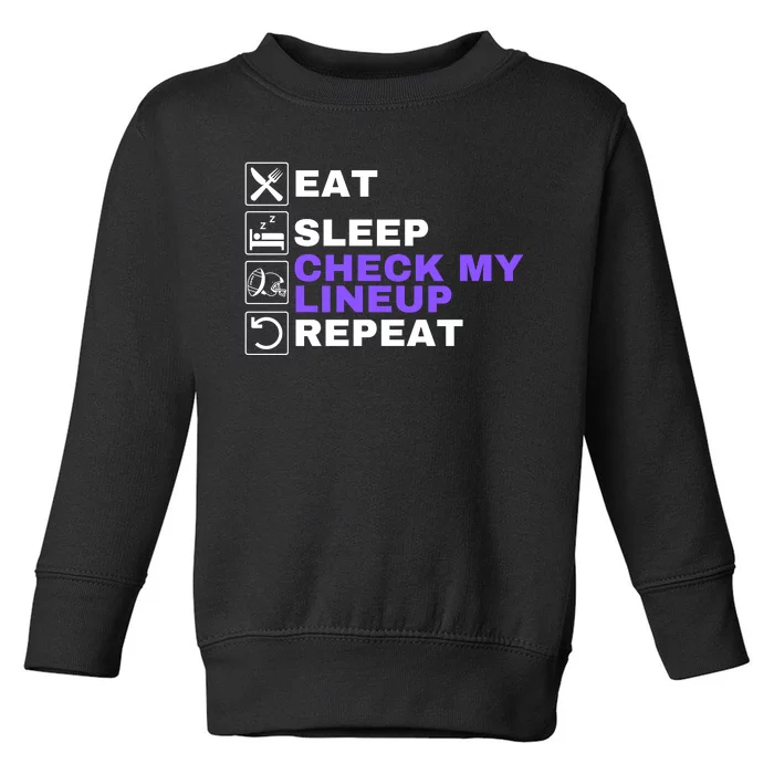 Eat Sleep Check My Lineup Repeat Fantasy Football Design Fantasy Football Wizard Toddler Sweatshirt