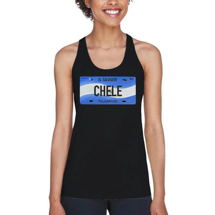 El Salvador Design With Typical Phrases Chele Women's Racerback Tank