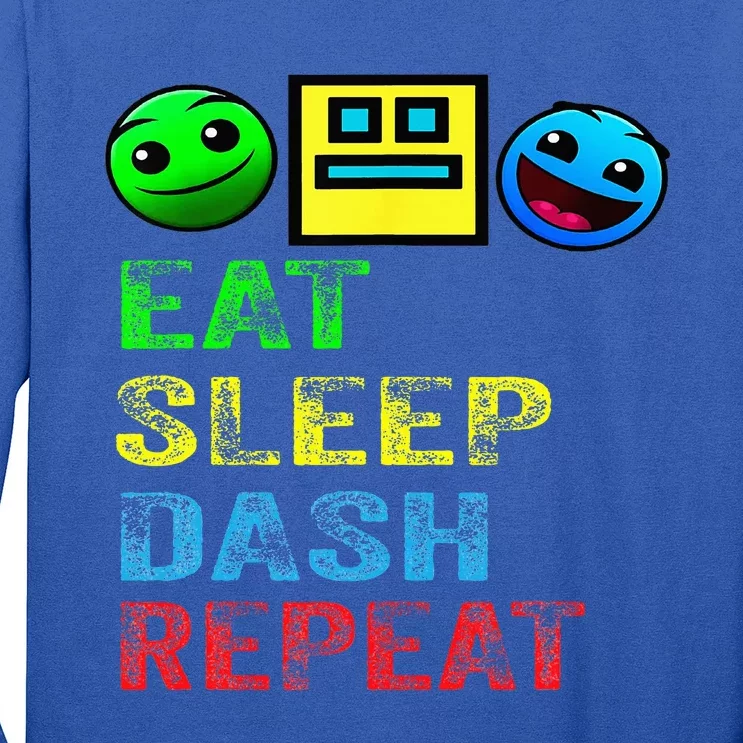 Eat Sleep Dash Repeat Video Game Geometry Long Sleeve Shirt