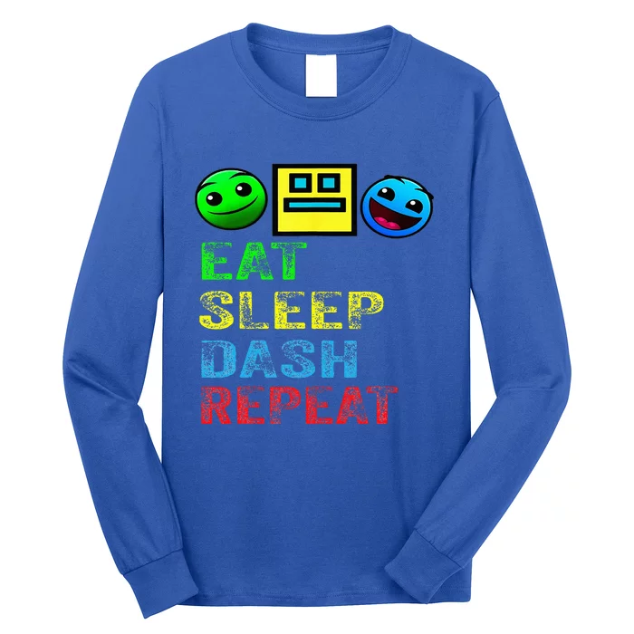 Eat Sleep Dash Repeat Video Game Geometry Long Sleeve Shirt